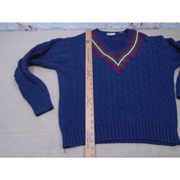 VTG Pebble Beach Men's L Cable Knit Varsity Sweater Chunky Golf Preppy Grandpa - Picture 6 of 9